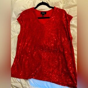 MSK Red Sequin Blouse from Belk… NEVER WORN/ SMOKE&PET FREE